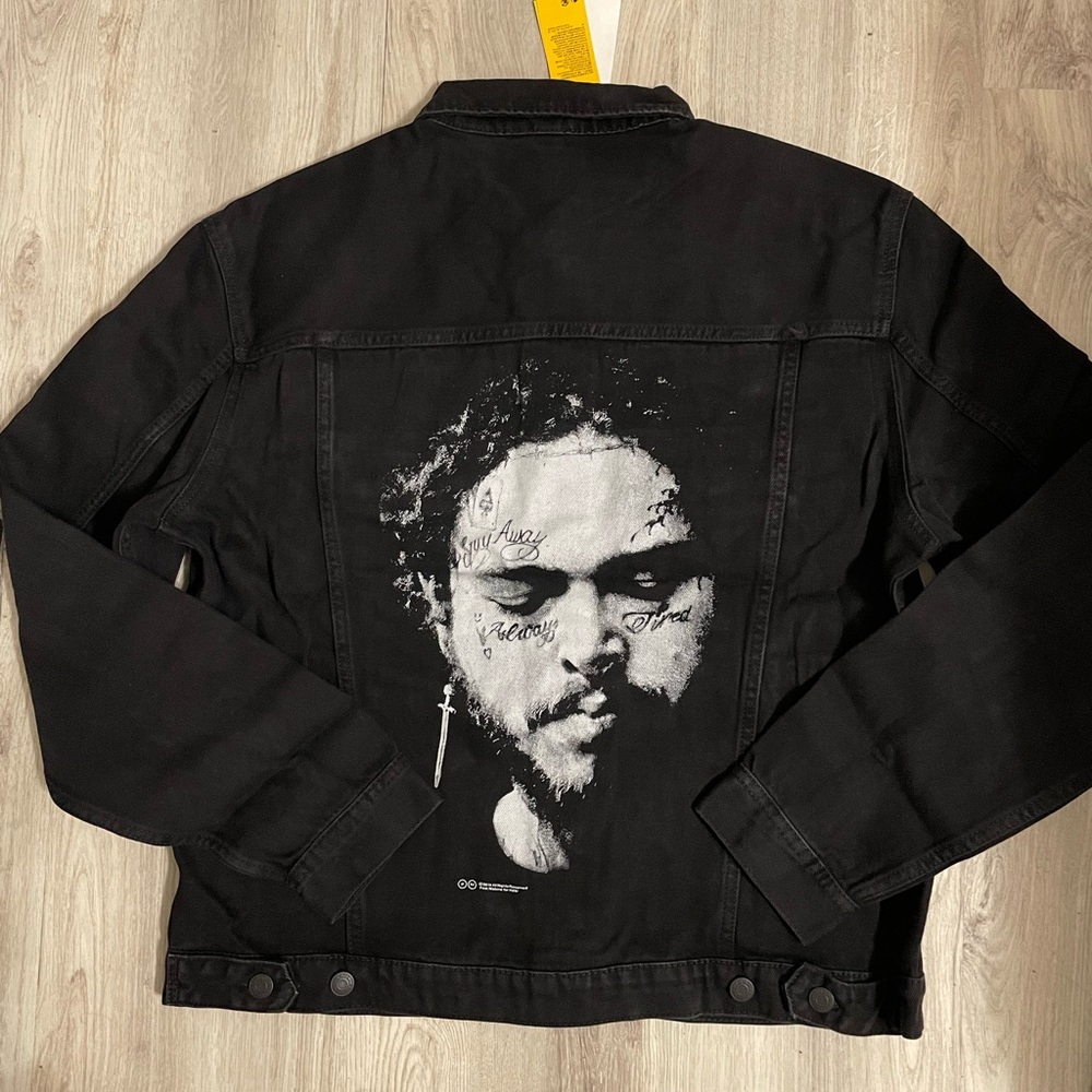 Post Malone H&M Mens Womens New Black Jean Jacket XS or Small NWT Rare 2020